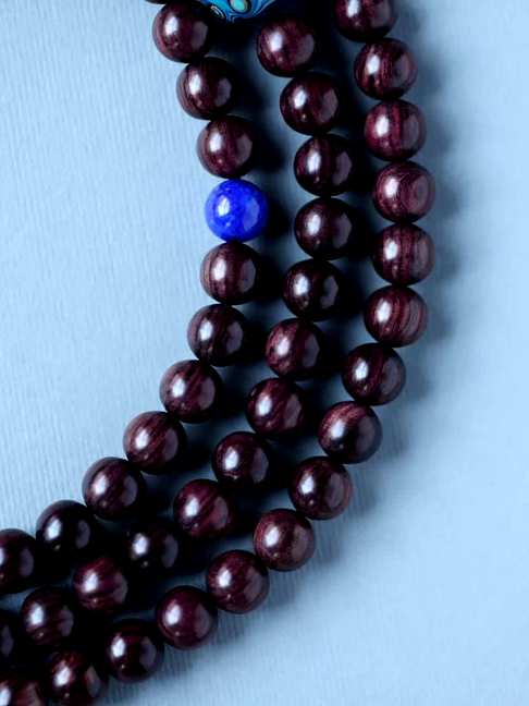 【5566】紫油梨虎皮纹带水波纹海黄老料108颗8mm念珠手链墨线清晰