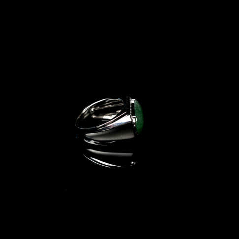 金镶钻糯种阳绿翡翠戒指-翡翠-细糯种-B15K417J17004