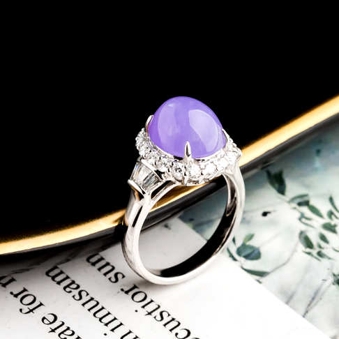冰种紫罗兰翡翠戒指-翡翠-冰种-E15EM19L04007