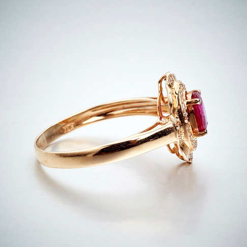 金镶钻红宝石戒指--红宝石-B250216G17009