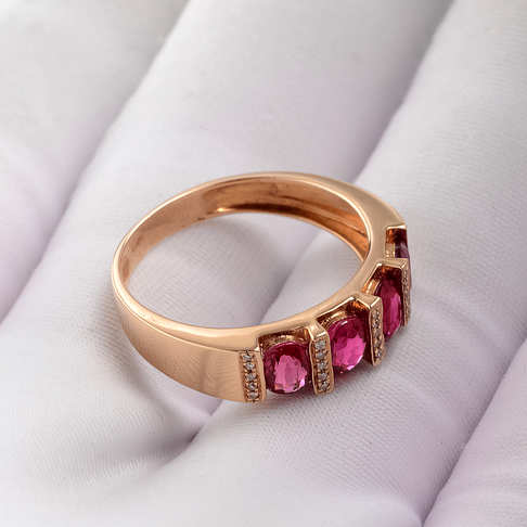 金镶钻红宝石戒指--红宝石-B250416G22007