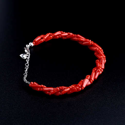沙丁红珊瑚手链--红珊瑚-沙丁-B101516I07005