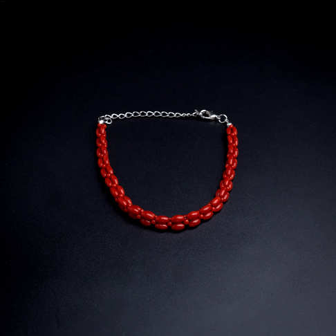 沙丁红珊瑚米珠手链--红珊瑚-沙丁-B101516K09015