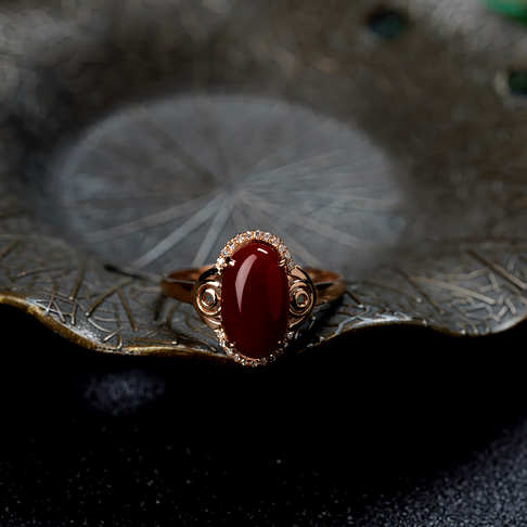 阿卡牛血红珊瑚戒指--红珊瑚-阿卡-B101519F30004