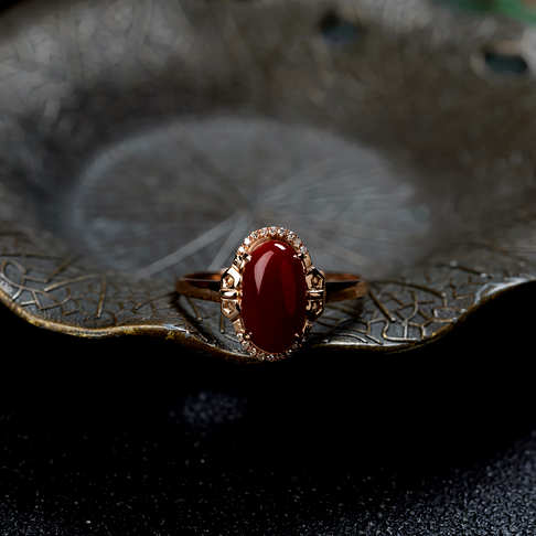 阿卡牛血红珊瑚戒指--红珊瑚-阿卡-B101519F30005