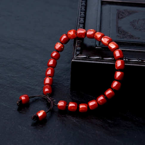 阿卡正红珊瑚桶珠手链--红珊瑚-阿卡-B106817F21010