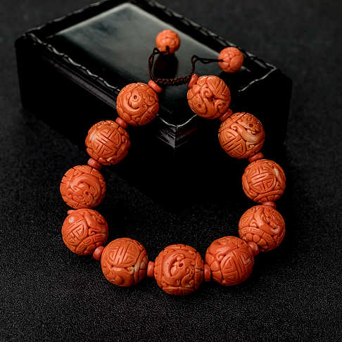 MOMO橘色珊瑚龙珠单圈手串--红珊瑚-MOMO-B107917D12001