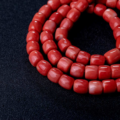 MOMO橘红珊瑚桶珠项链--红珊瑚-MOMO-B107917F29007
