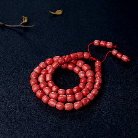 MOMO橘红珊瑚桶珠项链--红珊瑚-MOMO-B107917F29008