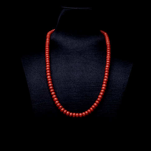 沙丁橘红珊瑚算盘珠长链--红珊瑚-沙丁-B107917I04002