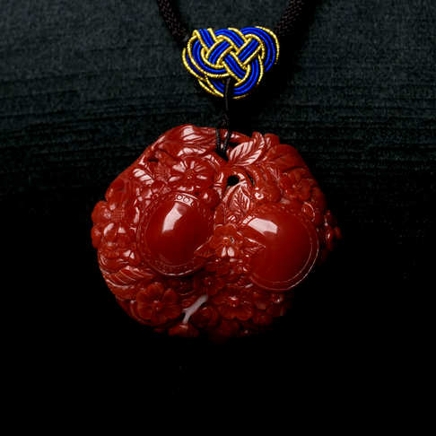 阿卡珊瑚雕花项链--红珊瑚-阿卡-B10B517K06010