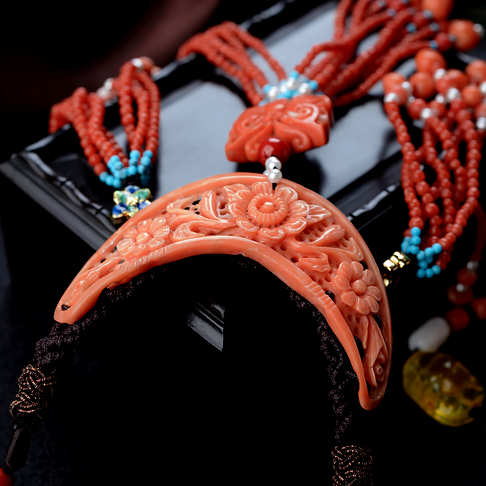 MOMO珊瑚花毛衣链--红珊瑚-MOMO-B10B518K22009