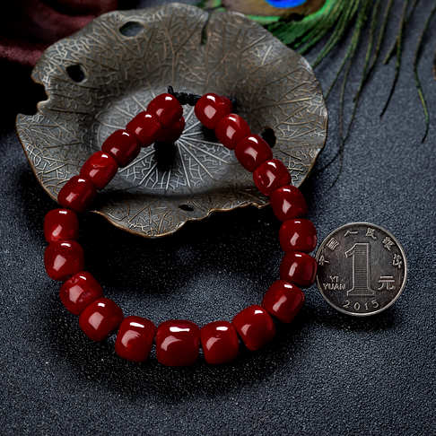 阿卡牛血红珊瑚桶珠单圈手串--红珊瑚-阿卡-B10BJ19D30003