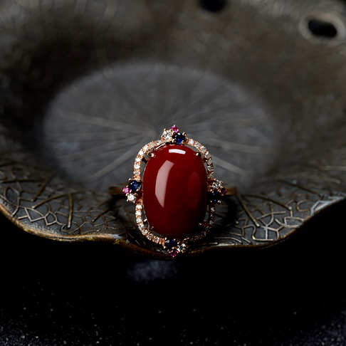 阿卡牛血红珊瑚戒指--红珊瑚-阿卡-B10DB19H15005