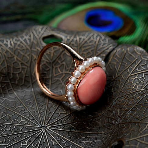 MOMO珊瑚心形戒指--红珊瑚-MOMO-B10DX19H10005