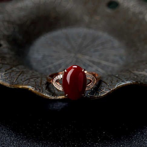 阿卡牛血红珊瑚戒指--红珊瑚-阿卡-B10DX19H10011