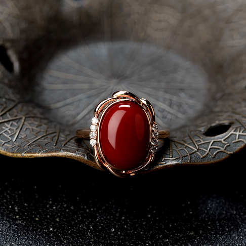 阿卡牛血红珊瑚戒指--红珊瑚-阿卡-B10DX19I05004