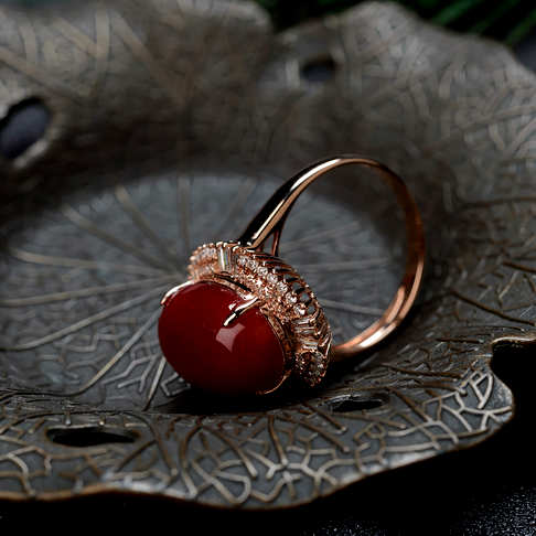 阿卡牛血红珊瑚戒指--红珊瑚-阿卡-B10DX19I20012