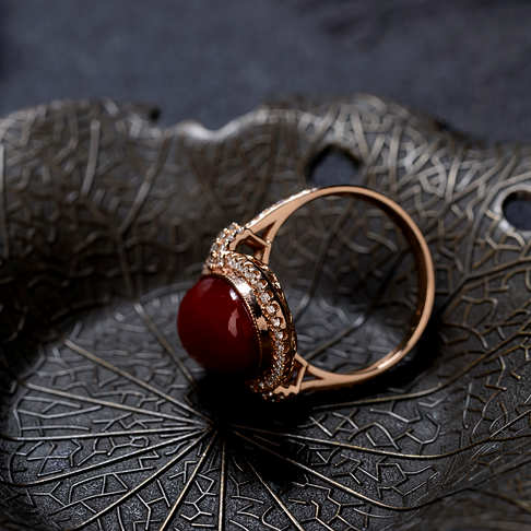 阿卡牛血红珊瑚戒指--红珊瑚-阿卡-B10DX19J07003