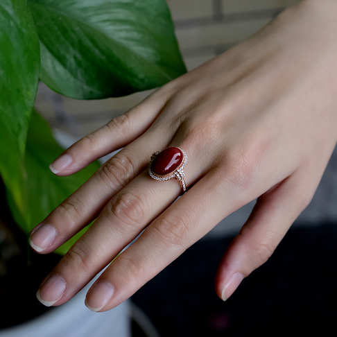 阿卡牛血红珊瑚戒指--红珊瑚-阿卡-B10DX19J07003