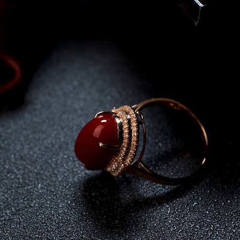 阿卡牛血红珊瑚戒指--红珊瑚-阿卡-B10DX20C12011