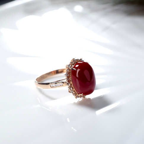 阿卡牛血红珊瑚戒指--红珊瑚-阿卡-B10DX20E29002