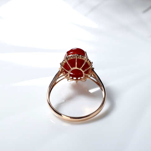 阿卡牛血红珊瑚戒指--红珊瑚-阿卡-B10DX20E29002