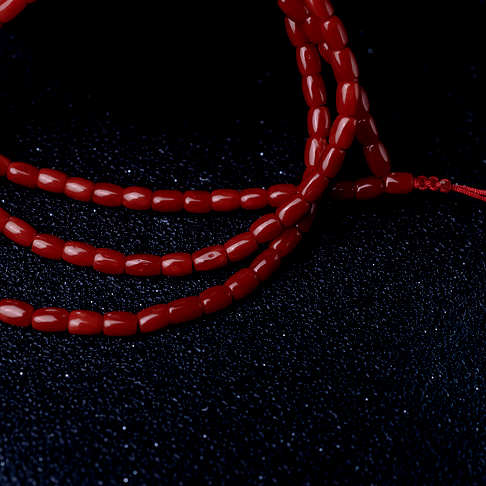 沙丁朱红珊瑚桶珠长链--红珊瑚-沙丁-B10J817G23011