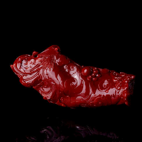 阿卡牛血红珊瑚观音摆件--红珊瑚-阿卡-B10L818C07005