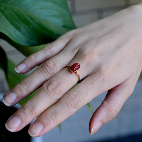 阿卡牛血红珊瑚戒指--红珊瑚-阿卡-B10L819I27002