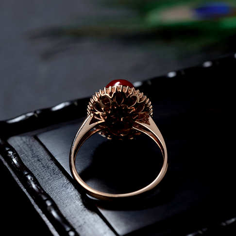阿卡牛血红珊瑚戒指--红珊瑚-阿卡-B10L819J31008