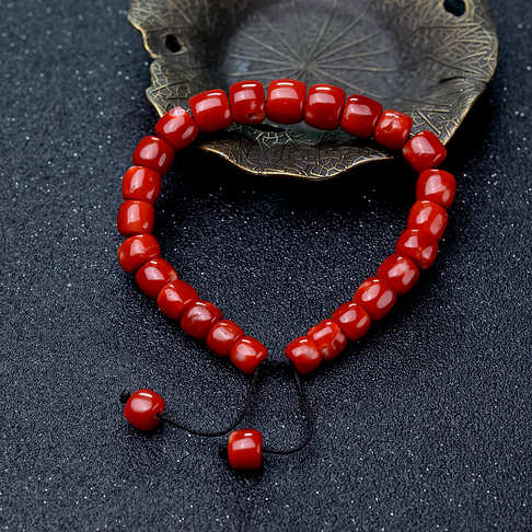 阿卡珊瑚桶珠手链--红珊瑚-阿卡-B10N218A03002