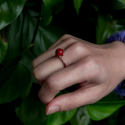 阿卡牛血红珊瑚戒指--红珊瑚-阿卡-B10S419A12006