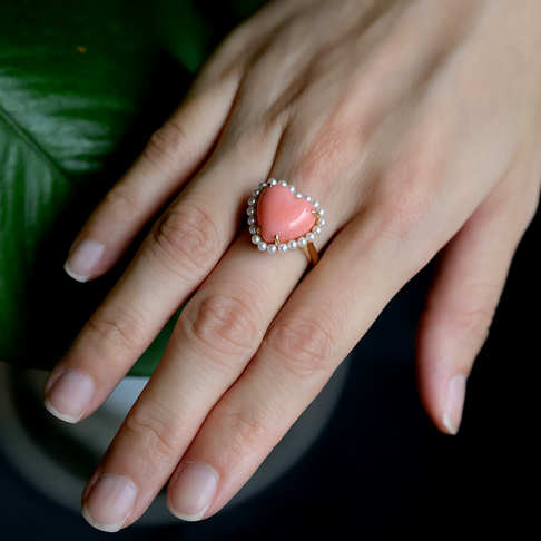 MOMO珊瑚心形戒指--红珊瑚-MOMO-B10S419F05008