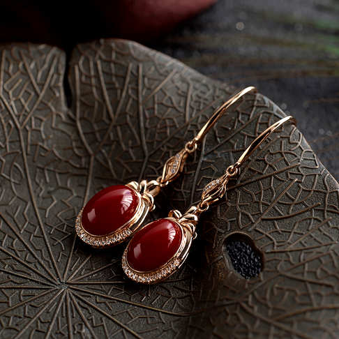 阿卡牛血红珊瑚耳环--红珊瑚-阿卡-F107321F02003