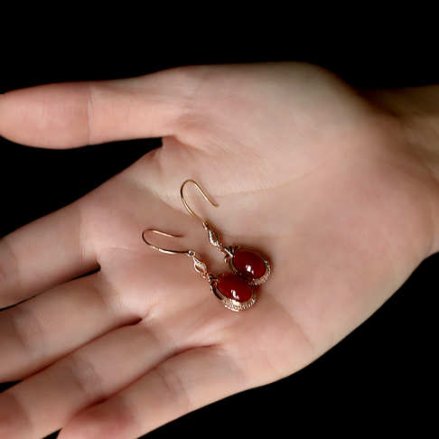 阿卡牛血红珊瑚耳环--红珊瑚-阿卡-F107321F02003