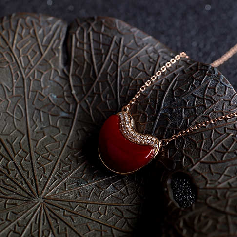 阿卡牛血红珊瑚月亮项链--红珊瑚-阿卡-F107321L06015