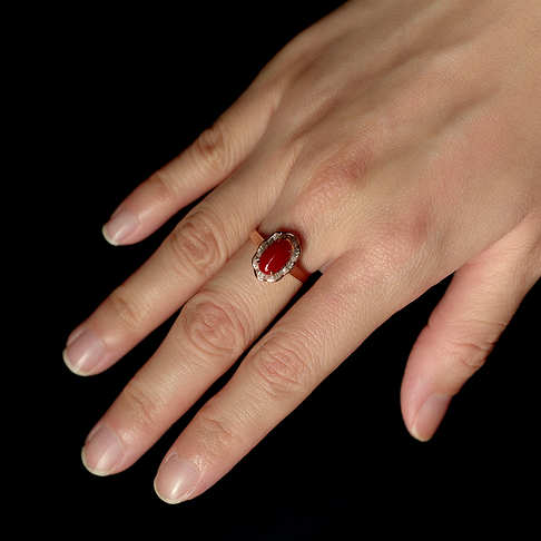 阿卡牛血红珊瑚戒指--红珊瑚-阿卡-F107720K23006
