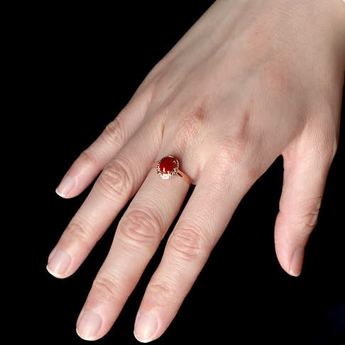 阿卡牛血红珊瑚戒指--红珊瑚-阿卡-F107721C15003