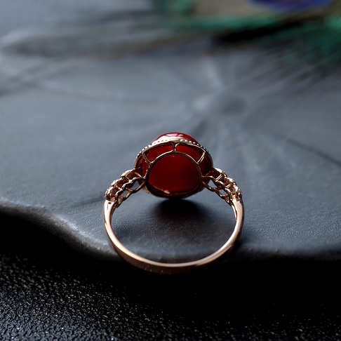 阿卡牛血红珊瑚戒指--红珊瑚-阿卡-F107921B01011