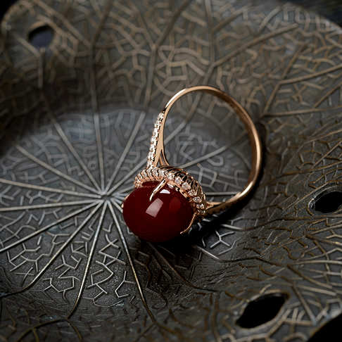 阿卡牛血红珊瑚戒指--红珊瑚-阿卡-F10CM19H19001