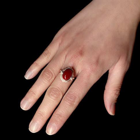 阿卡牛血红珊瑚戒指--红珊瑚-阿卡-F10CM21A04019