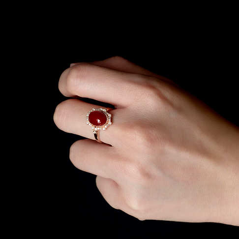 阿卡牛血红珊瑚戒指--红珊瑚-阿卡-F10CM21H02003