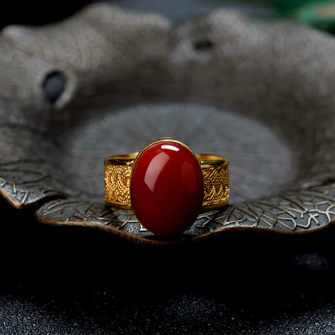 阿卡牛血红珊瑚戒指--红珊瑚-阿卡-F10CS19I07006