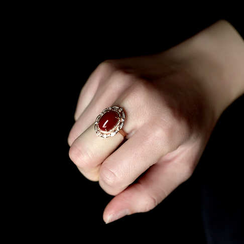 阿卡牛血红珊瑚戒指--红珊瑚-阿卡-F10DB22B19018