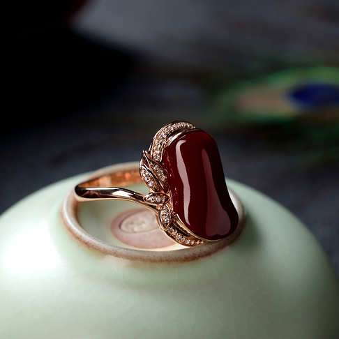 阿卡牛血红珊瑚随形戒指--红珊瑚-阿卡-F10DX20J09013