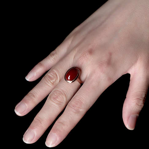 阿卡牛血红珊瑚戒指--红珊瑚-阿卡-F10DX21C01014