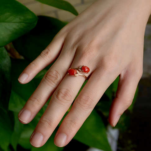 阿卡珊瑚戒指--红珊瑚-阿卡-F10I120F05007