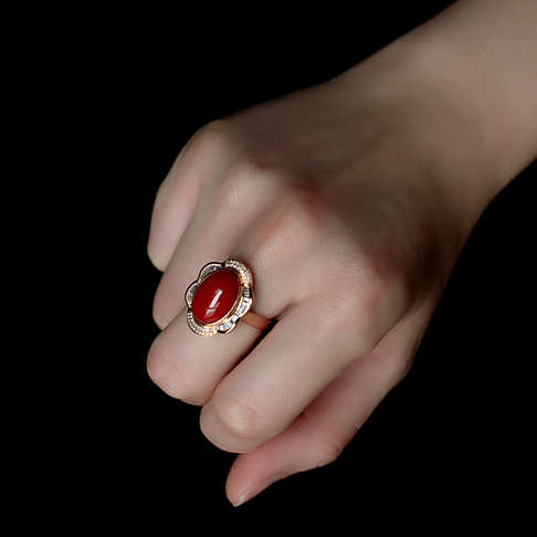 阿卡牛血红珊瑚戒指--红珊瑚-阿卡-F10J822E10002