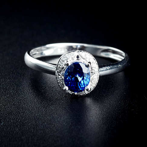 金镶钻蓝宝石戒指--蓝宝石-B250216G15012